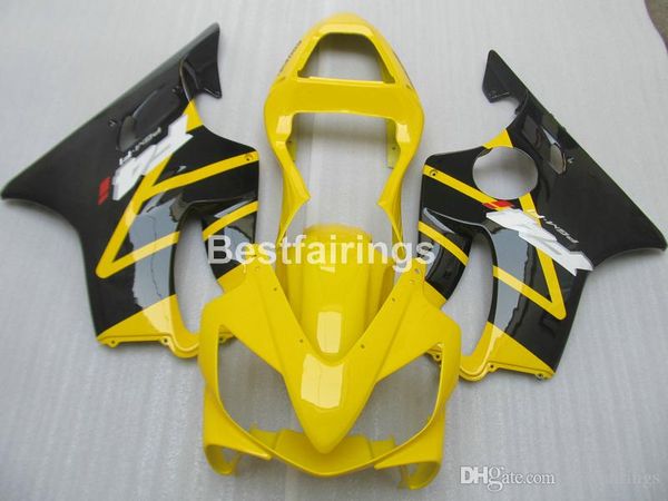 

injection molding plastic fairing kit for honda cbr600 f4i 01 02 03 yellow black fairings set cbr600f4i 2001 2002 2003 hw08