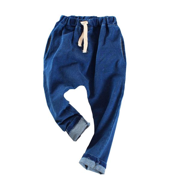 

kids spring autumn clothes girls trousers children's harem pants for baby boys denim jeans pants five colors 2019, Blue