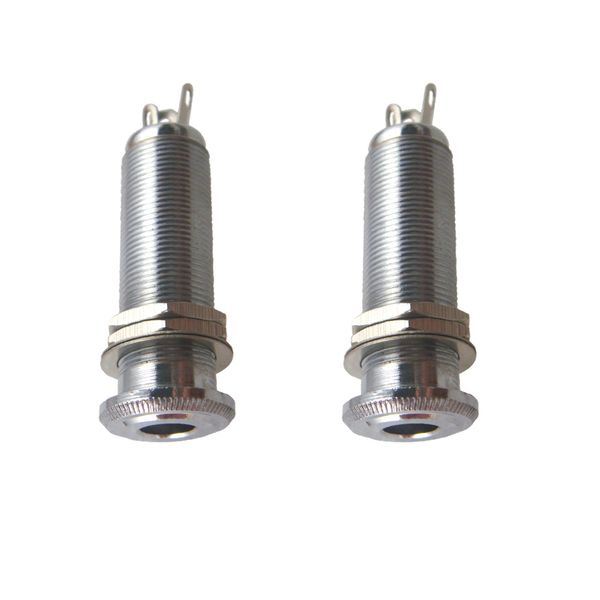 

2xsilber threaded cylinder outlet input socket 1/4 \"guitar bass