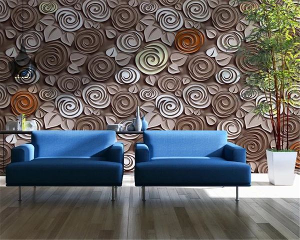 

3d home wallpaper stereo rose european background wall digital printing hd decorative beautiful wallpaper