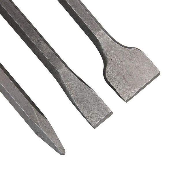 

3pcs/set multifunction flat chisel point chisel drill bit set for sds plus silver color