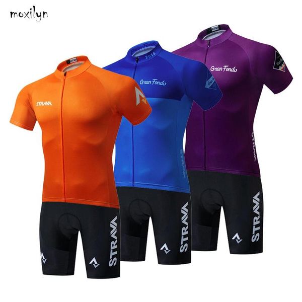 

2020 summer strava 9d cycling jersey short sleeve set maillot ropa ciclismo quick-dry bike clothing mtb cycling clothes men set, Black;blue