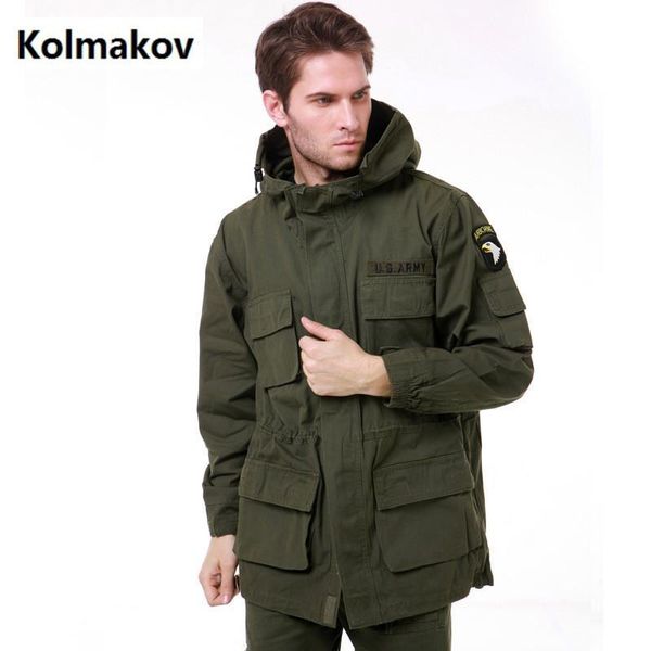 

оптово высокое качество колмаков 2017 года мужская мода 100% хлопок ковбойских куртках пальто мужская сгущает пальто куртки мужчины ветрозащ, Tan;black