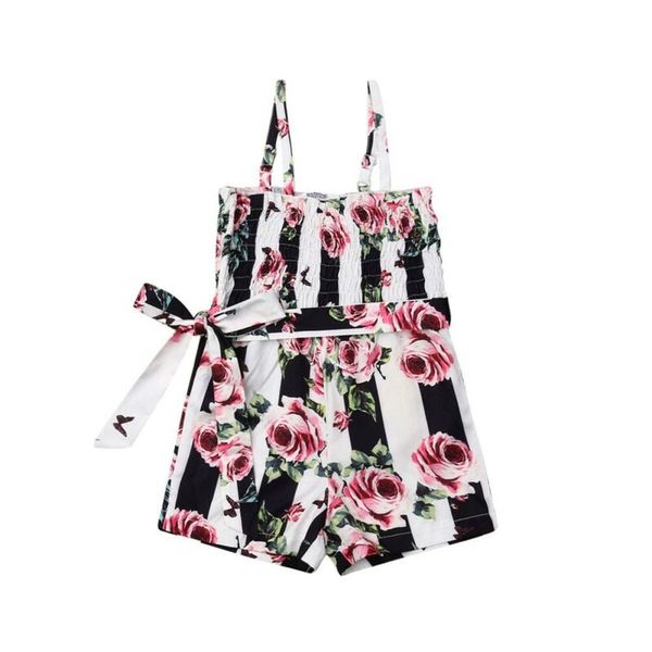 

2019 fashion sweet newborn baby girl clothes floral romper cotton jumpsuit clothes baby outfits, Blue