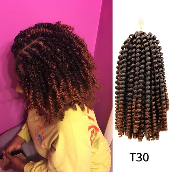

жарко! 8-дюймового 5packs full head спринг twist волосы bomb twist passion волос плетение ombre цвет вязание плетенка spring twist выдвижени, Black