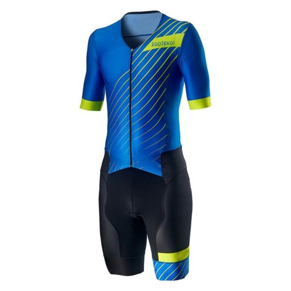 

2020 zootekoi triathlo skinsuit cycling sets trisuit short sleeve mtb clothing bike jersey ropa ciclismo hombre, Black;blue