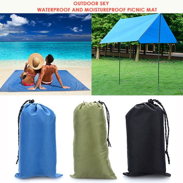 

rodless awning camping tent picnic mat travel single 210 waterproof oxford cloth hiking outdoor sky durable mosquito net