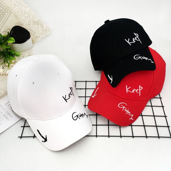 

summer new tidal baseball cap male and female couples shade black and white letters embroidery curving cap hat, Blue;gray