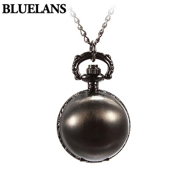 

min. 16 5 colors antique retro vintage ball metal steampunk quartz necklace pendant chain small pocket watch for gift 02cu 4mak, Slivery;golden