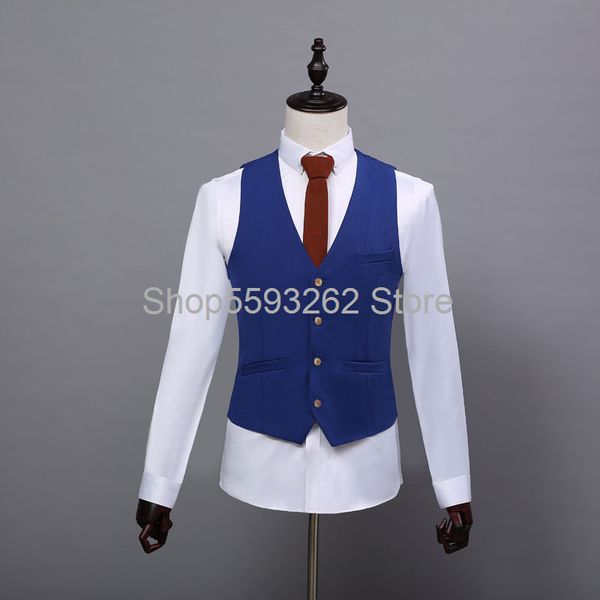 

british casual men's vest vest slim suit men, Black;white