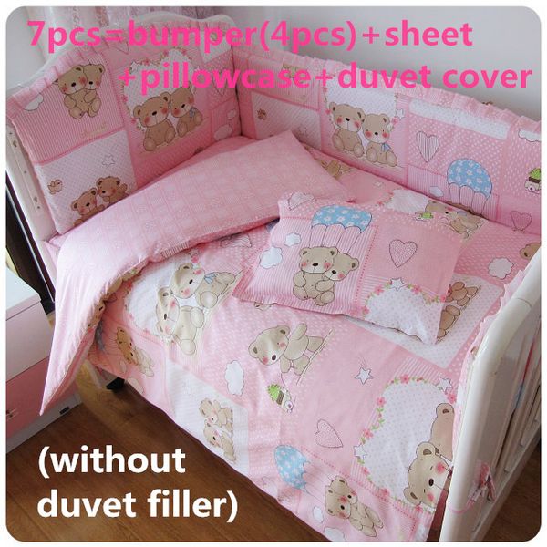 

promotion 6/7pcs baby bedding 100% cotton set for newborn super soft crib linen,120*60/120*70cm
