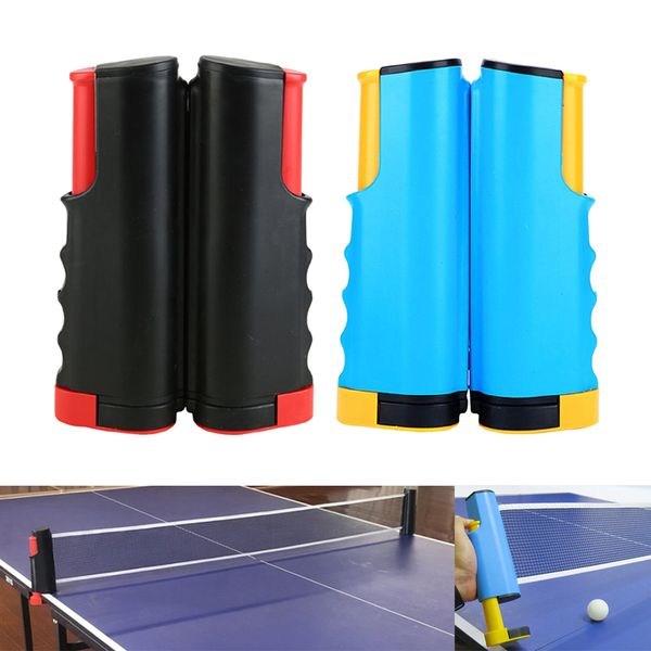 

2x retractable table tennis net rack blue+black