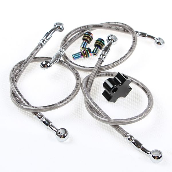 

hydraulic brake hose pipe tee coupling fitting adapter connector 3way atv bike