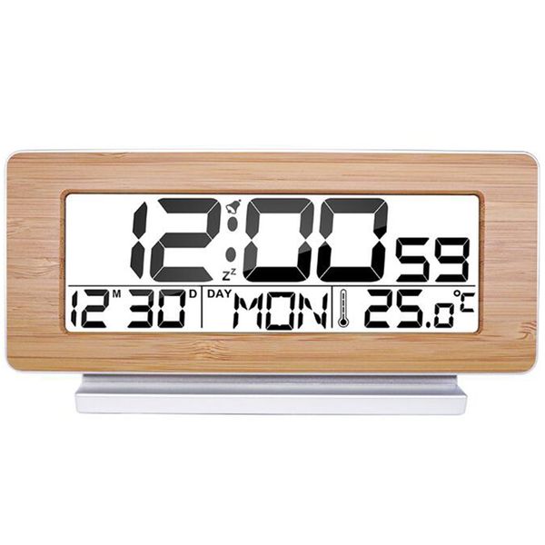 

digital alarm clock weather station lcd indoor office table snooze electronic clock