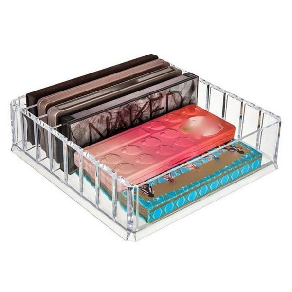 

8 grid lattice clear acrylic eyeshadow lipsticks holder makeup brush organizer