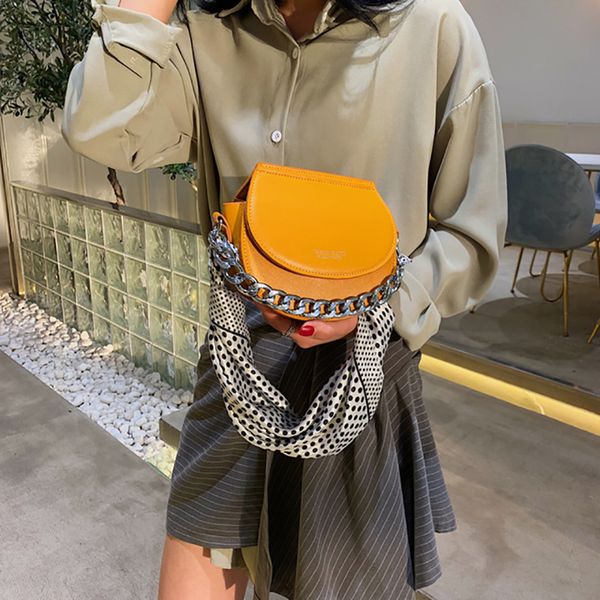 

silk scarf women's handbags chain crossbody messenger bags ladies fashion casual chic shoulder bag 2019 all-match