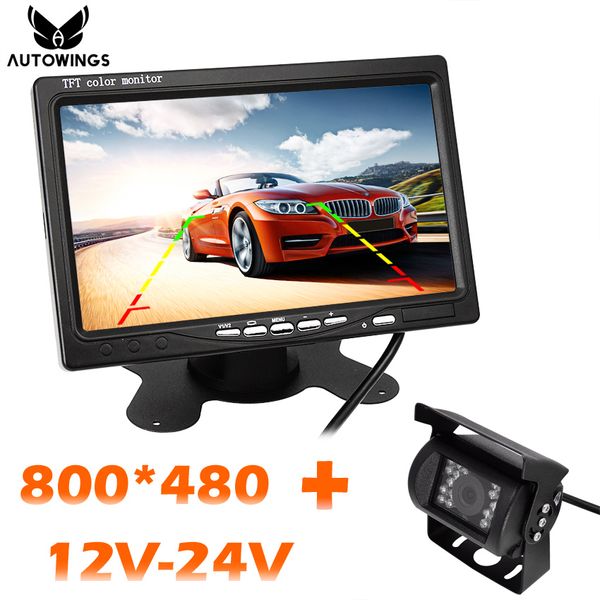 

rear view camera with monitor 7 inch hd 800*480 tft screen parking reverse park monitor backup camera for car/itrucks/van/bus/rv