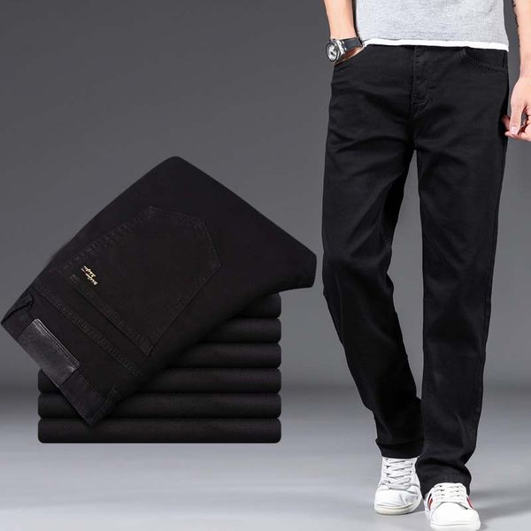 

stretch plus big size 30 - 44 cotton straight denim jeans men, Blue
