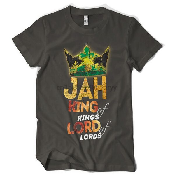 

jah king of kings of lords rastafari crown dtg mens t shirt tees, White;black