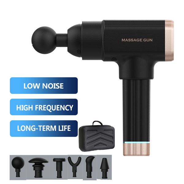 

vmg04 handheld rechargeable muscle massager with 6 heads & 20 speed vibration for athletes soothe muscle pain super quiet body massage gun