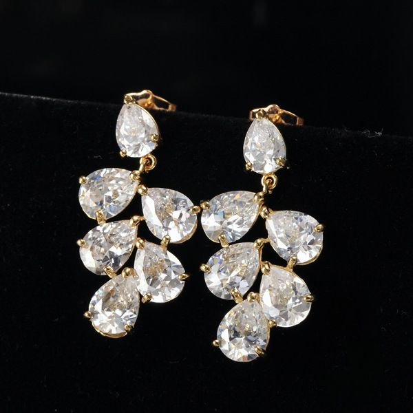

popular 925 silver mosaic zircon water drop dangle earrings trendy fashion charm jewelry accessories gifts for women her
