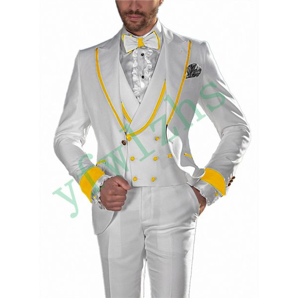 

handsome one button groomsmen peak lapel groom tuxedos mens wedding dress man jacket blazer prom dinner suits (jacket+pants+tie+vest) w40, Black;gray