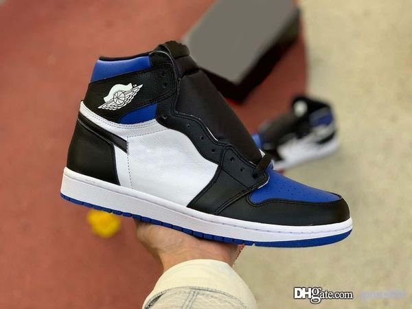 

new air authentic 1 high og retro game royal basketball shoes black toe 1s men sports sneakers with original box