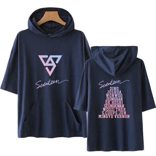 

frdun seventeen hoodies summer t-shirt short sleeve korean team cool shirt plus size xxs-4xl fashion cloth, White