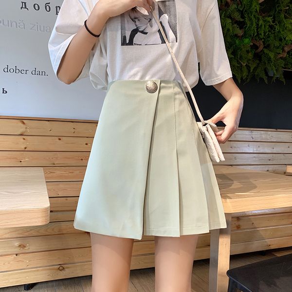 

2020 женские юбки японский harajuku ulzzang chic нерегулярные высокая талия ретро юбка женский корейский kawaii симпатичные одежда для женщи, Black