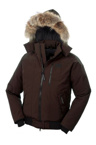 Winter Herren Daunenjacken BORDEN-BOMBER Parka Echter Waschbär mit Kapuze Pelzkragen Mantel Daunen Dicke warme Parkas Schwarz Outlet Outdoor Sport 1 JSBU