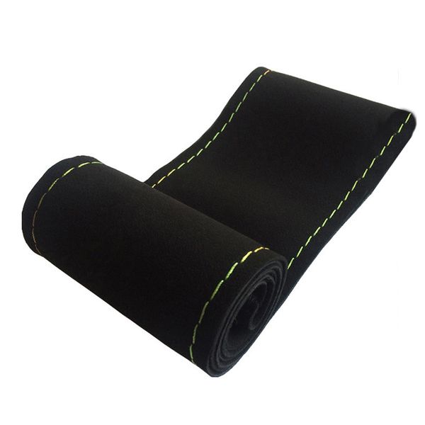 

38cm nubuck microfiber leather sewing car steering wheel cover w/ needles thread