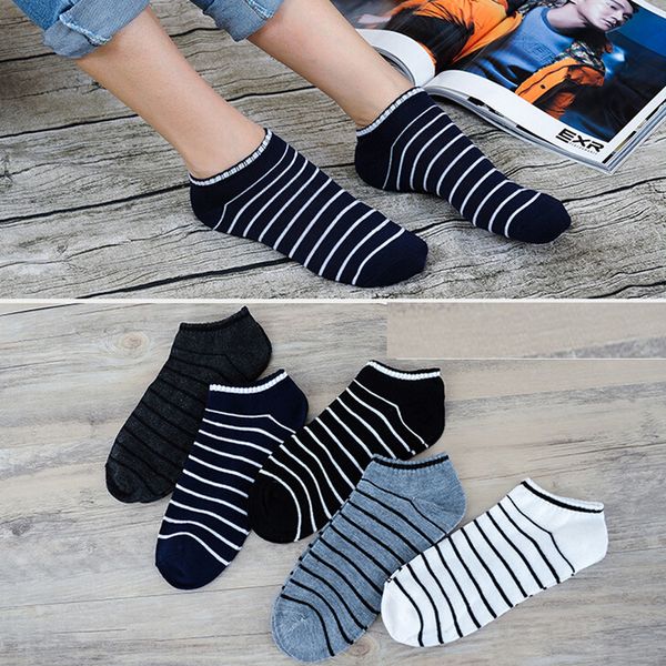 

2019 new 1pair comfortable stripe cotton sock slippers short ankle bike bicycle cycling socks sports yoga socks, Black