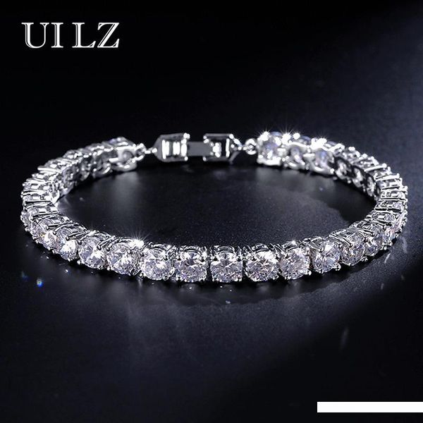 

uilz zircon rome bride chain bracelet & bangles men's hip hop jewelry cut 5.0 mm cz tennis bracelet for women men party jmbp051, Golden;silver