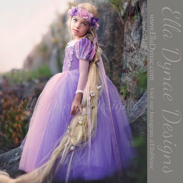 

1pcs 2019 girls long hair princess sophia dress kids long sleeve easter cosplay costumes dresses ruffle pleated ball gown party formal cloth, Red;yellow
