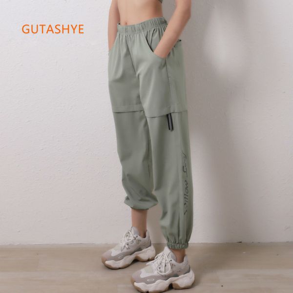 

gutashye открытый центр бег спортивная спорт drawstring талии черный беговые штаны женщины сыпучие тренировочные брюки женщин sweatpants