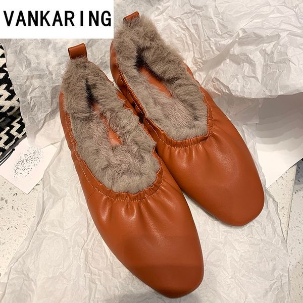

brand natural fur genuine leather women flat shoes new fashion women moccasins casual loafers autumn winter home drive shoes, Black
