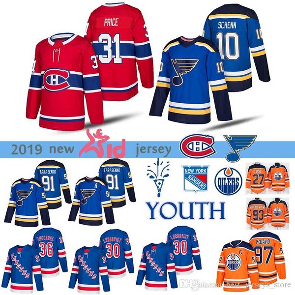 

youth st. louis blues /new york rangers /montreal canadiens /edmonton oilersplayers jersey 31 carey price 97 connor mcdavid hockey jerseys, Black;red