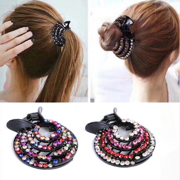2019 New Half Balloon Hair Clip Women Nest Expanding Rhinestone