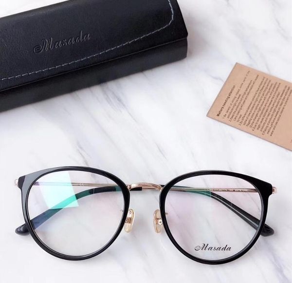 

fashion sunglasses frames masada women men vintage round eyewear retro optical glasses frame eyeglasses, Black