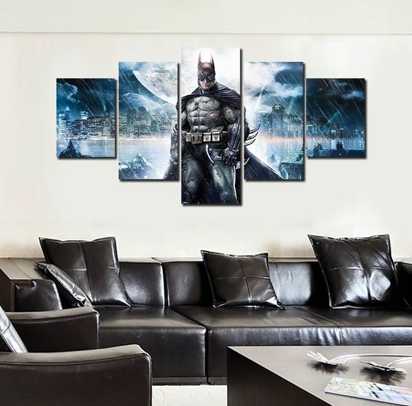 

5 panels movie dark knight batman character painting artworks giclee canvas wall art wall decor abstract poster canvas print oil painting