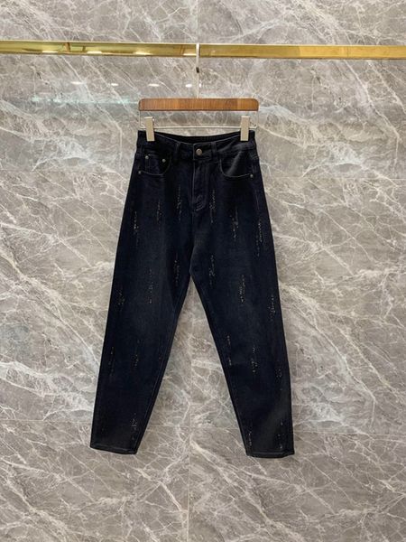 

2019 fall and winter drilling new women's wild street jeans 1028, Blue