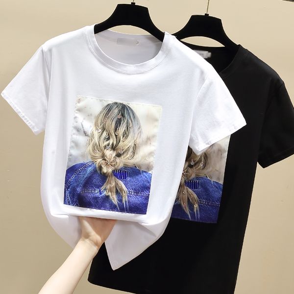 

make summer new tide han edition loose cotton white half sleeve shirt on fire cec short-sleeved clothes