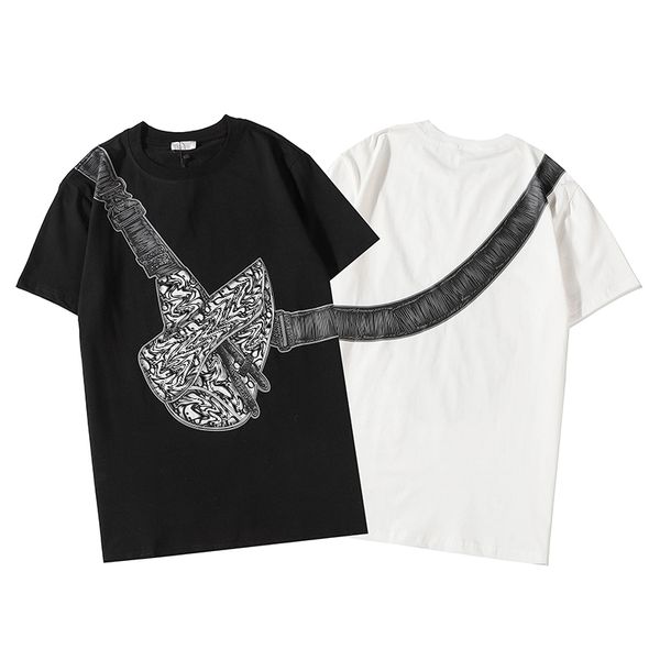 

2020 mens designer t shirt summer casual mens loose tees letters print round neck short sleeves cotton blend luxury womens t shirt hot, White;black