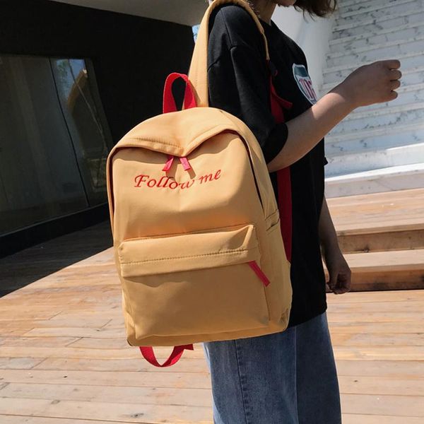 

2020 new ladies backpack korean fashion casual simple solid color college style women's backpack