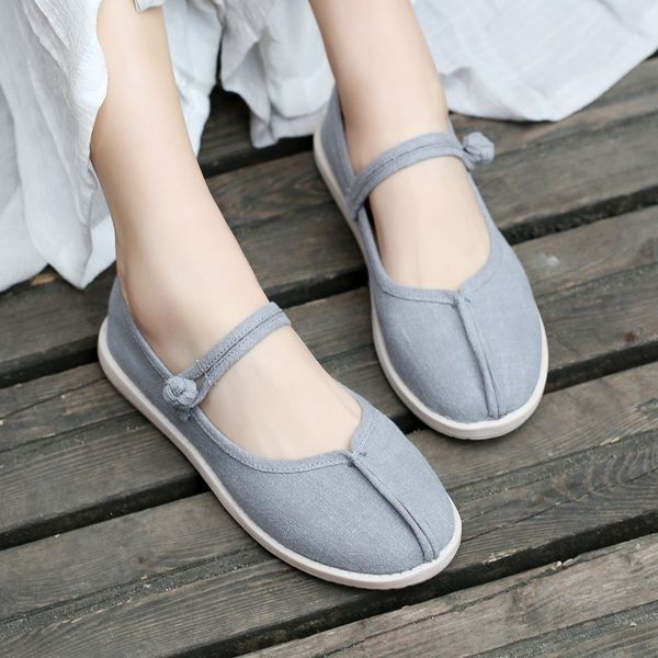 

muqgew casual summer flat shoes women's national wind cotton fabric embroidery driving shoes breathable old beijing cloth, Black