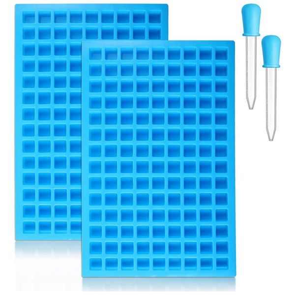 

2 pc 126-cavity площадь силиконовых mold mini candy форма ice cube tray с силиконовой капельницей clip (синяя
