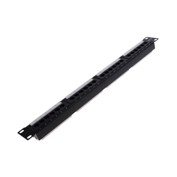 

24 port patch panel 1u 19" rack mountable t568a t568b line rj45 network lan
