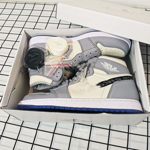 

with box 2020 officially revealed anniversary collaboration grey white french fashion style label kim jones sneaker shoe size36-4688, Black;red