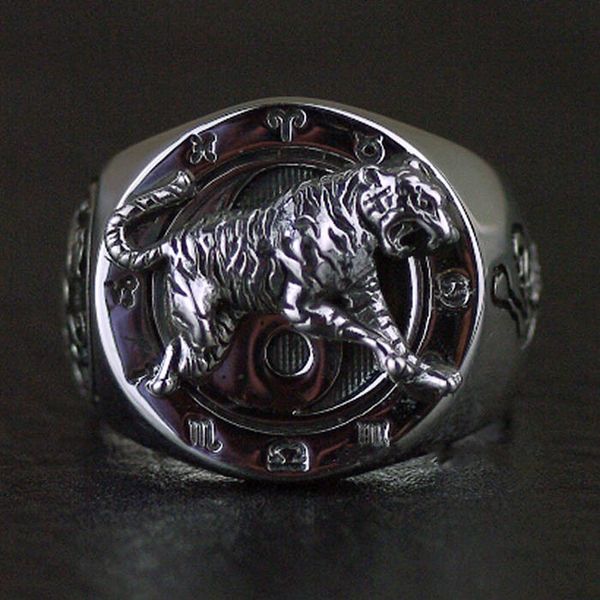 

thailand original imported solid 925 sterling silver qinglong, white tiger men's thai silver ring ing, Slivery;golden