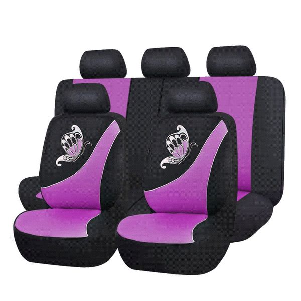 Nero Flying Banner Panno Tessuto Universale Coprisedili Auto Sedili con Airbag Laterale